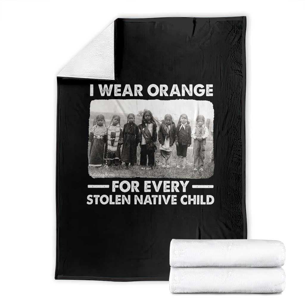 I Wear Orange For Every American Native Child Throw Blanket - Wonder Print Shop