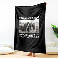 I Wear Orange For Every American Native Child Throw Blanket - Wonder Print Shop