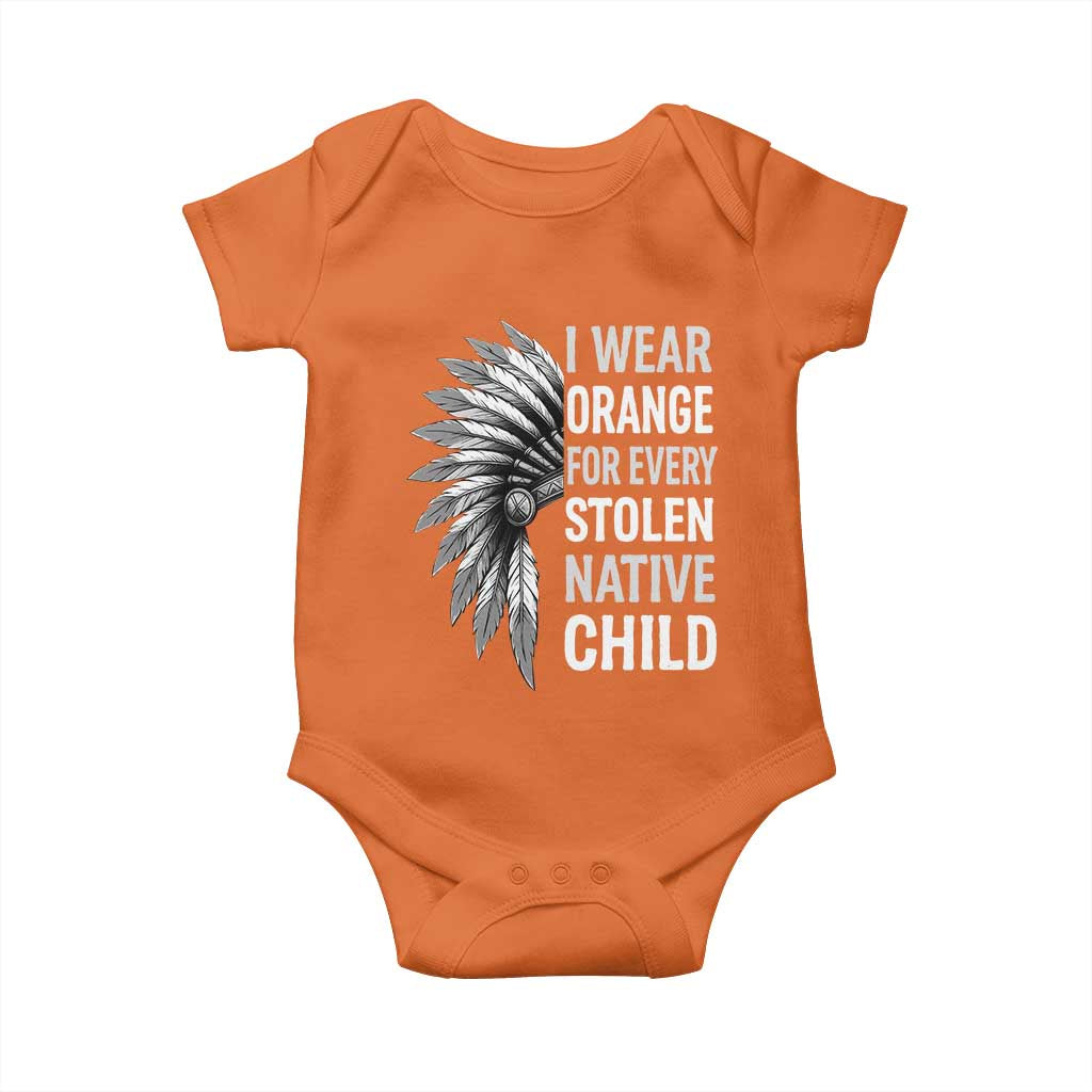 I Wear Orange For Every Stolen Native Child Baby Onesie Orange Day