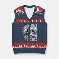 I Wear Orange For Every Stolen Native Child V-Neck Knit Sweater Vest Orange Day