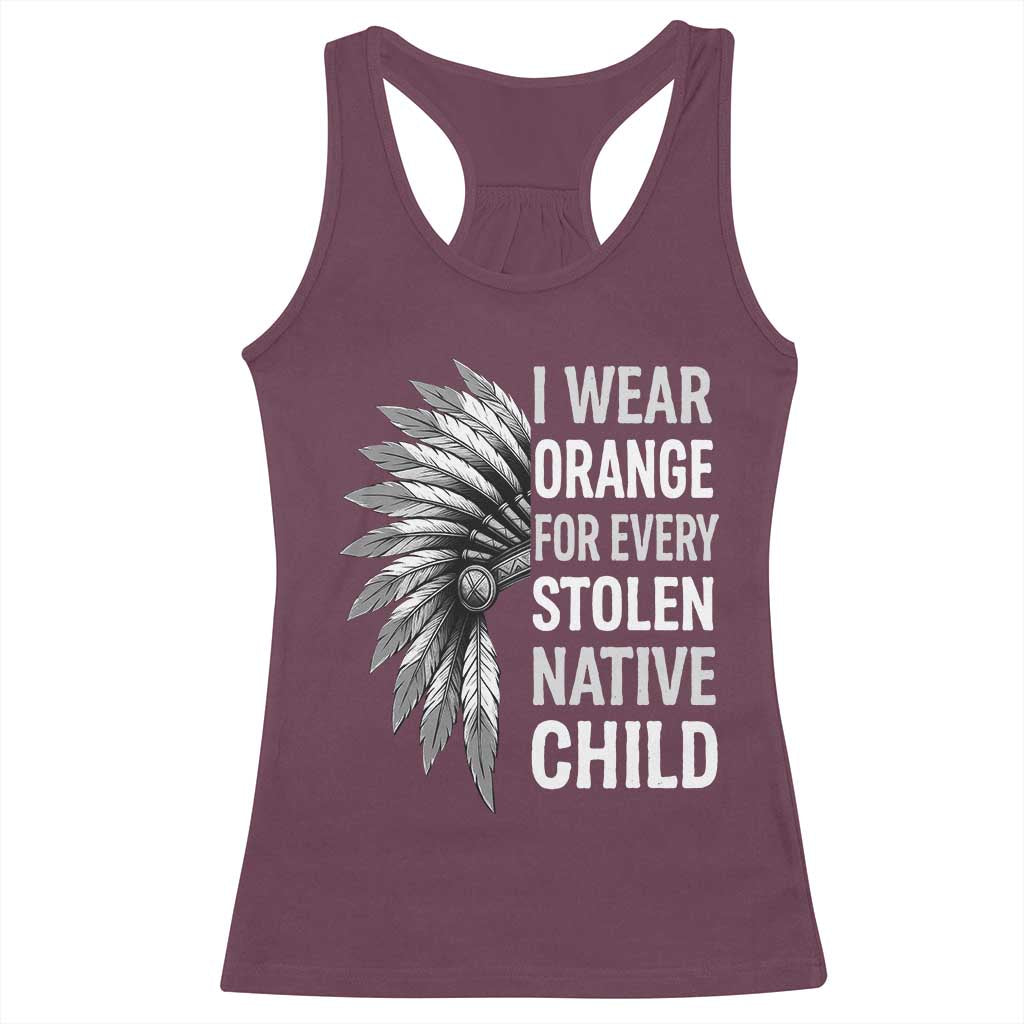 I Wear Orange For Every Stolen Native Child Racerback Tank Top Orange Day
