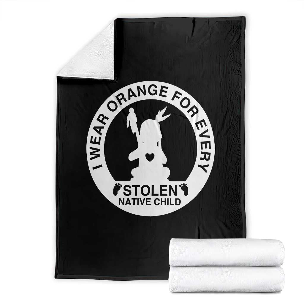 I Wear Orange For Every Stolen American Native Child Throw Blanket Bring Our Children Home Orange Day - Wonder Print Shop