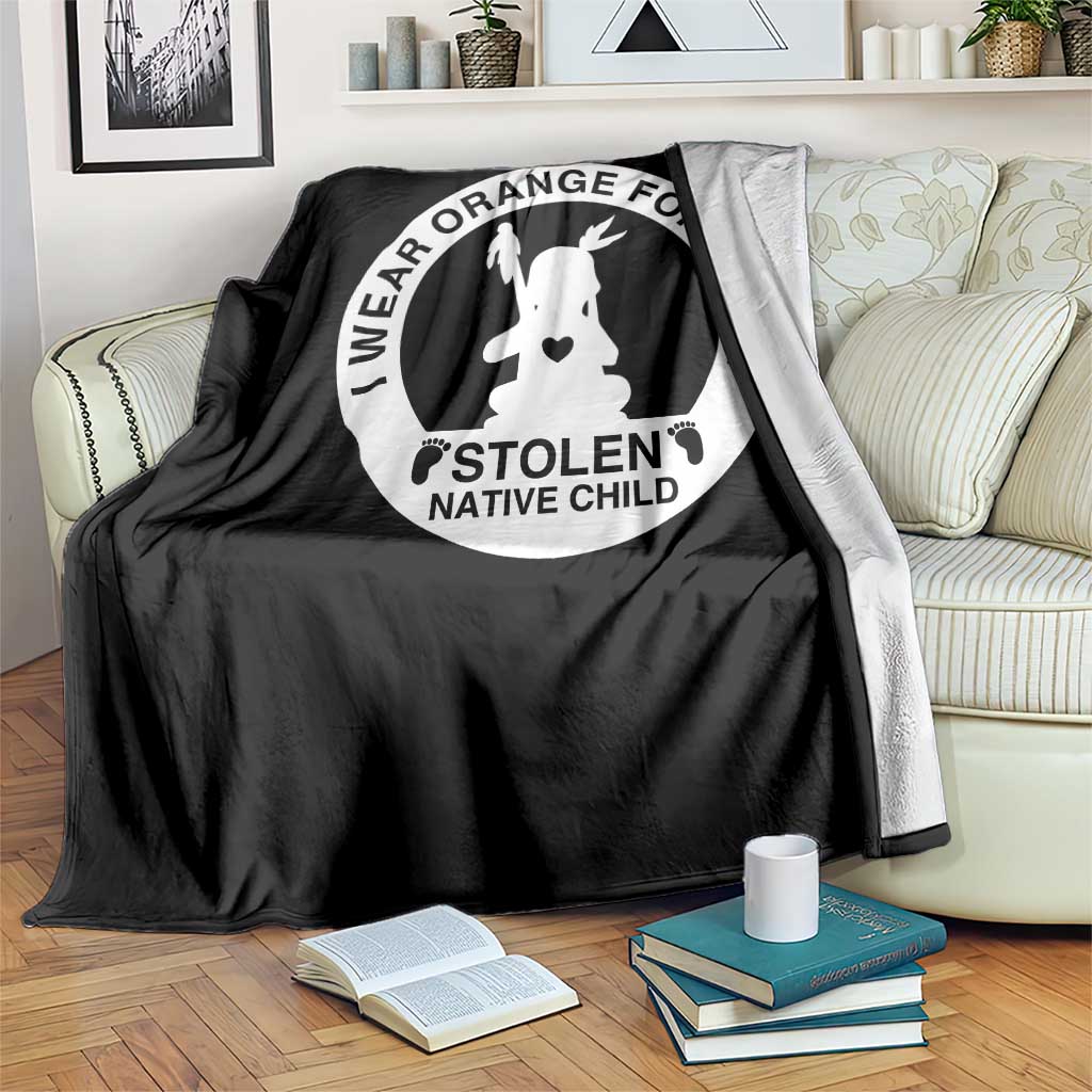 I Wear Orange For Every Stolen American Native Child Throw Blanket Bring Our Children Home Orange Day - Wonder Print Shop