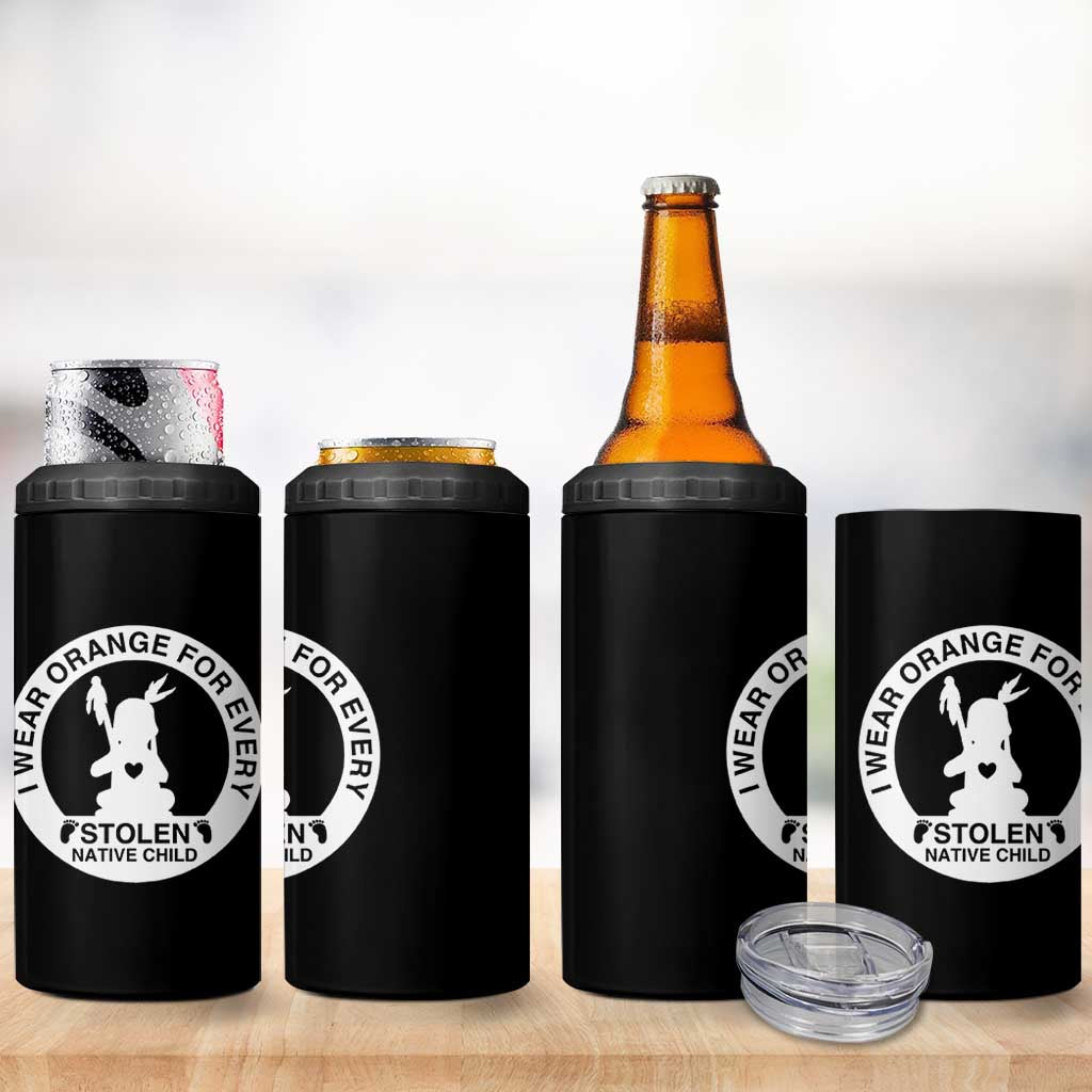 I Wear Orange For Every Stolen American Native Child 4 in 1 Can Cooler Tumbler Bring Our Children Home Orange Day - Wonder Print Shop