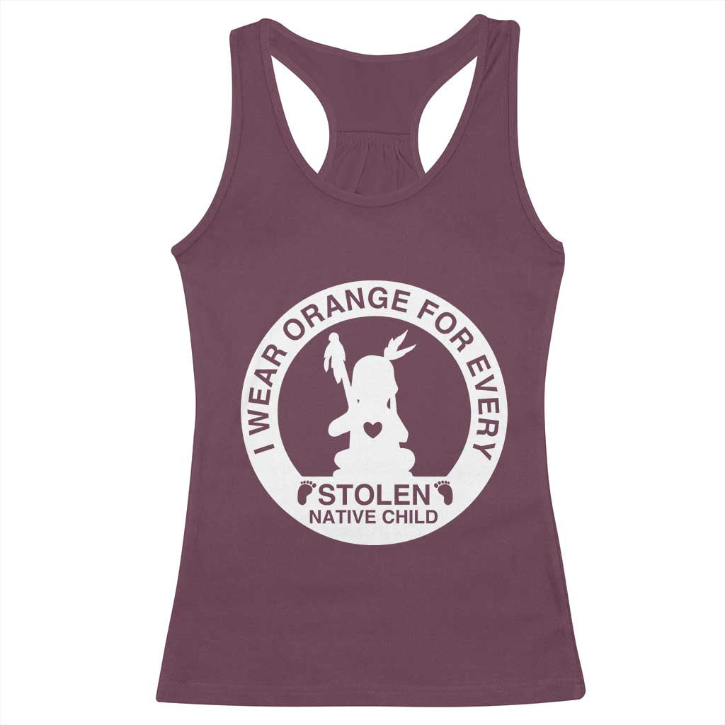 I Wear Orange For Every Stolen American Native Child Racerback Tank Top Bring Our Children Home Orange Day - Wonder Print Shop