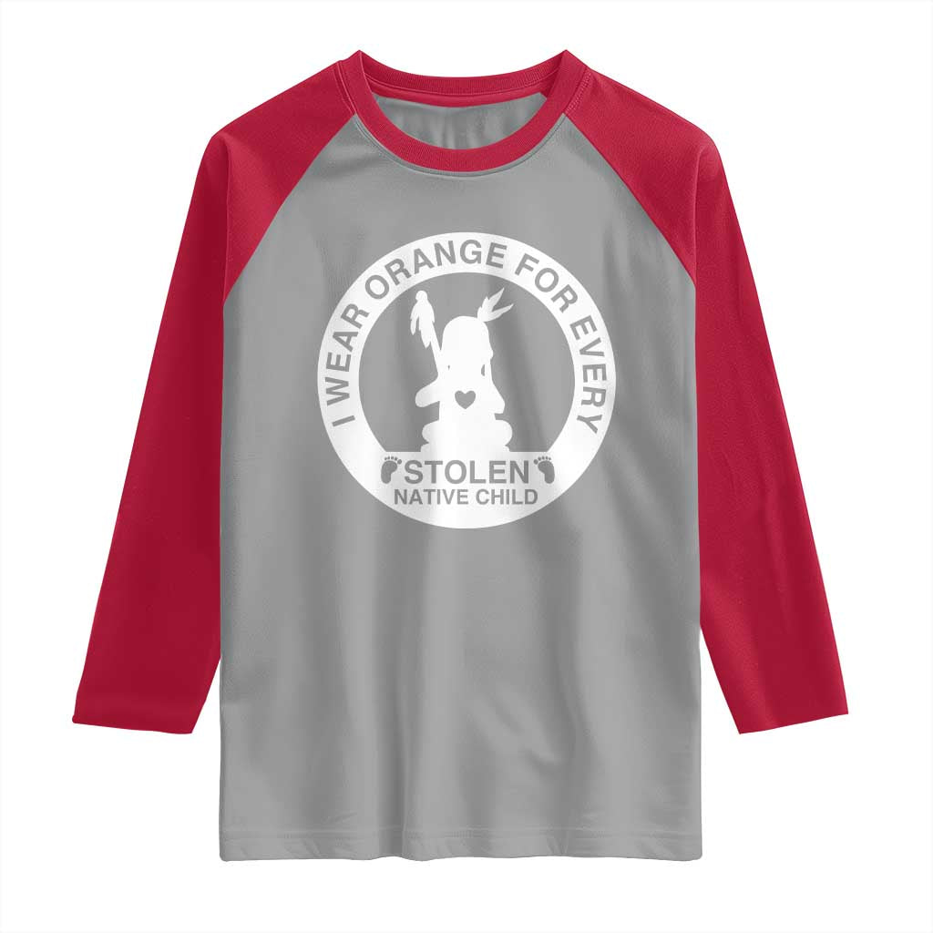 I Wear Orange For Every Stolen American Native Child Raglan Shirt Bring Our Children Home Orange Day - Wonder Print Shop