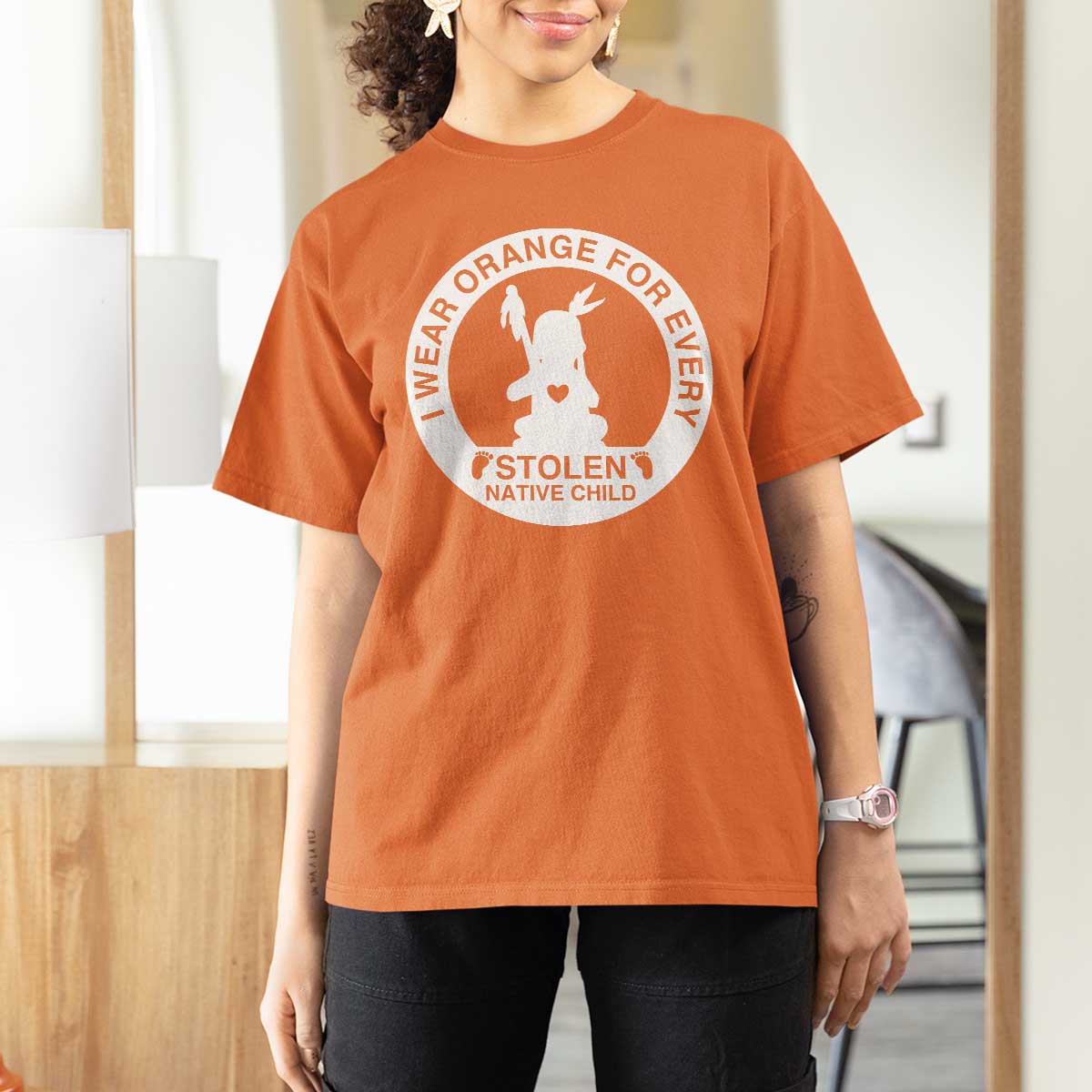 I Wear Orange For Every Stolen American Native Child T Shirt For Women Bring Our Children Home Orange Day - Wonder Print Shop