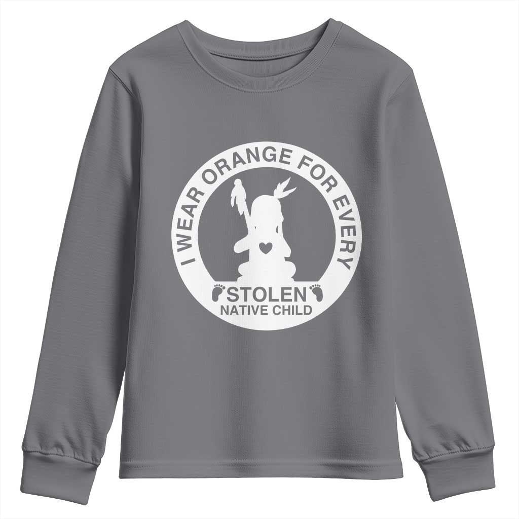 I Wear Orange For Every Stolen American Native Child Youth Sweatshirt Bring Our Children Home Orange Day - Wonder Print Shop