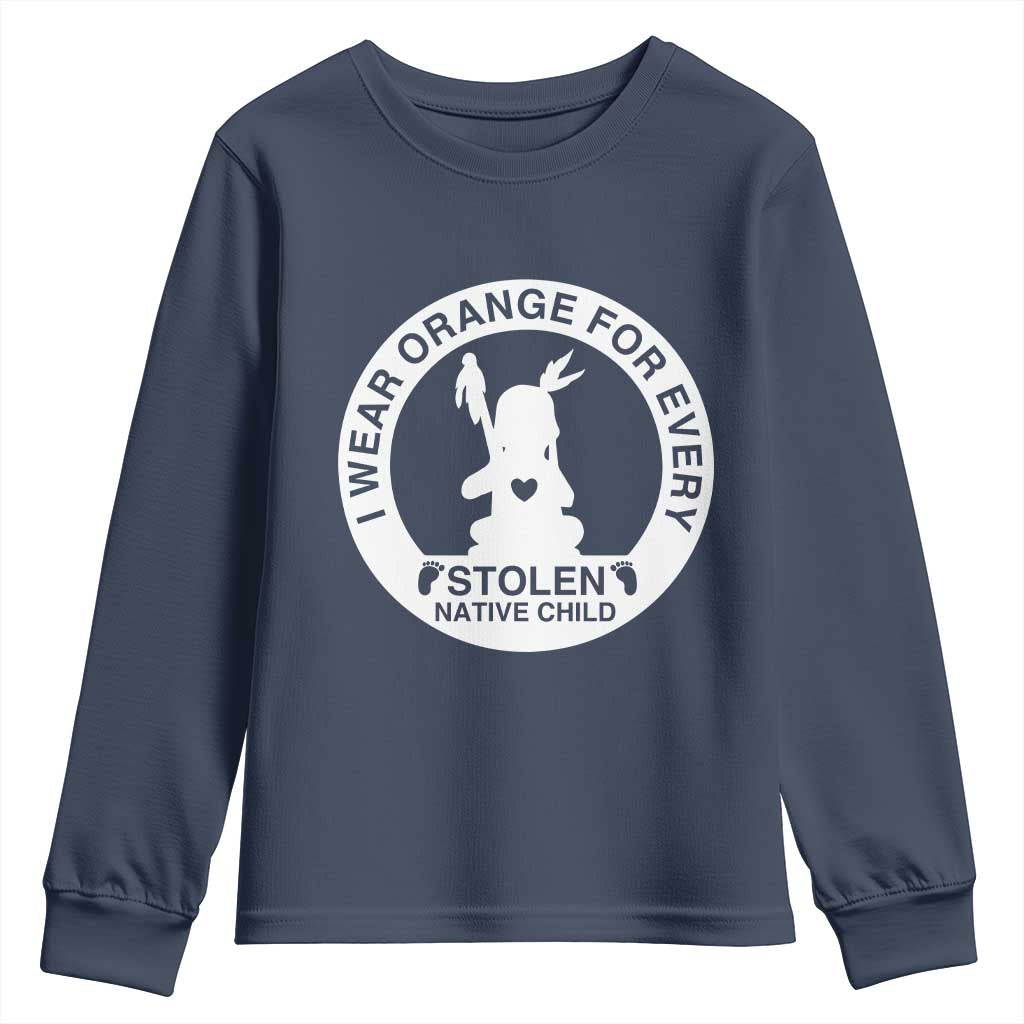 I Wear Orange For Every Stolen American Native Child Youth Sweatshirt Bring Our Children Home Orange Day - Wonder Print Shop