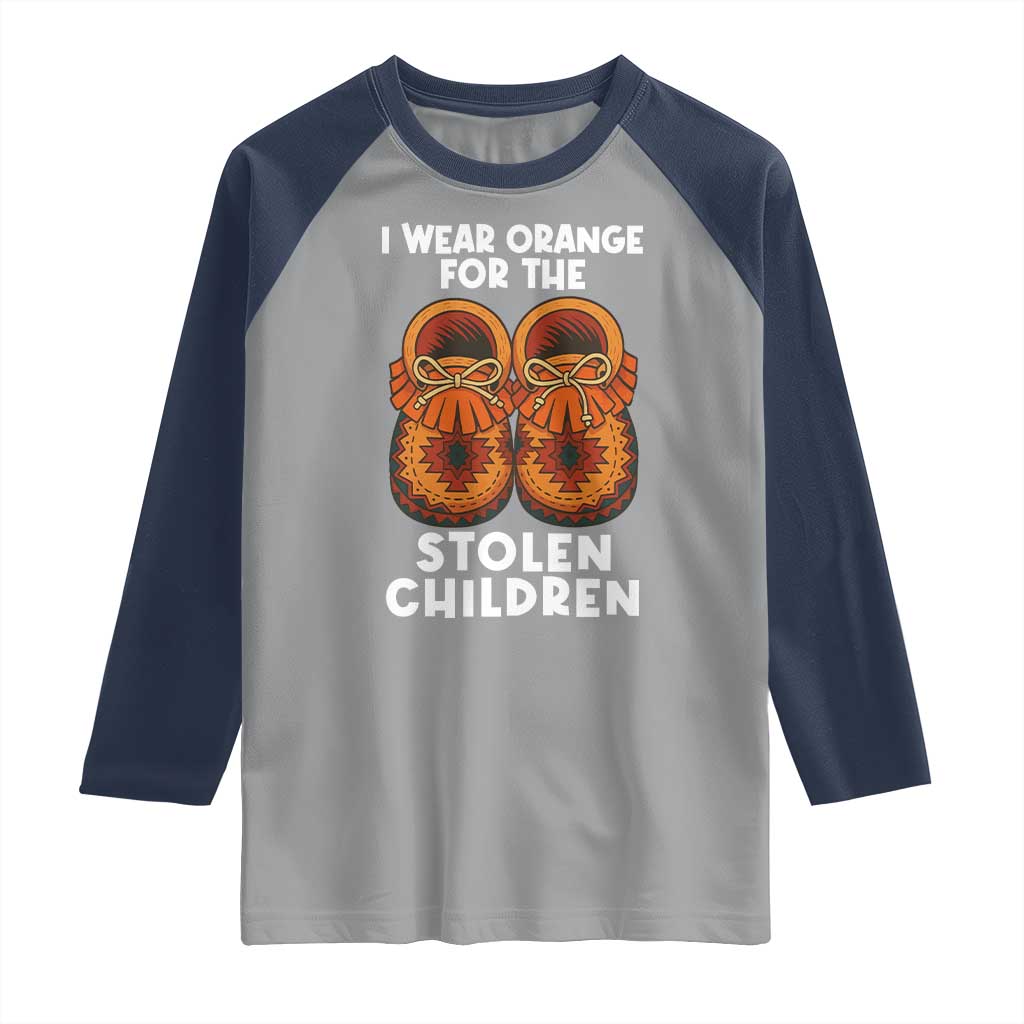 I Wear Orange For Every Stolen American Native Child Raglan Shirt Orange Day - Wonder Print Shop