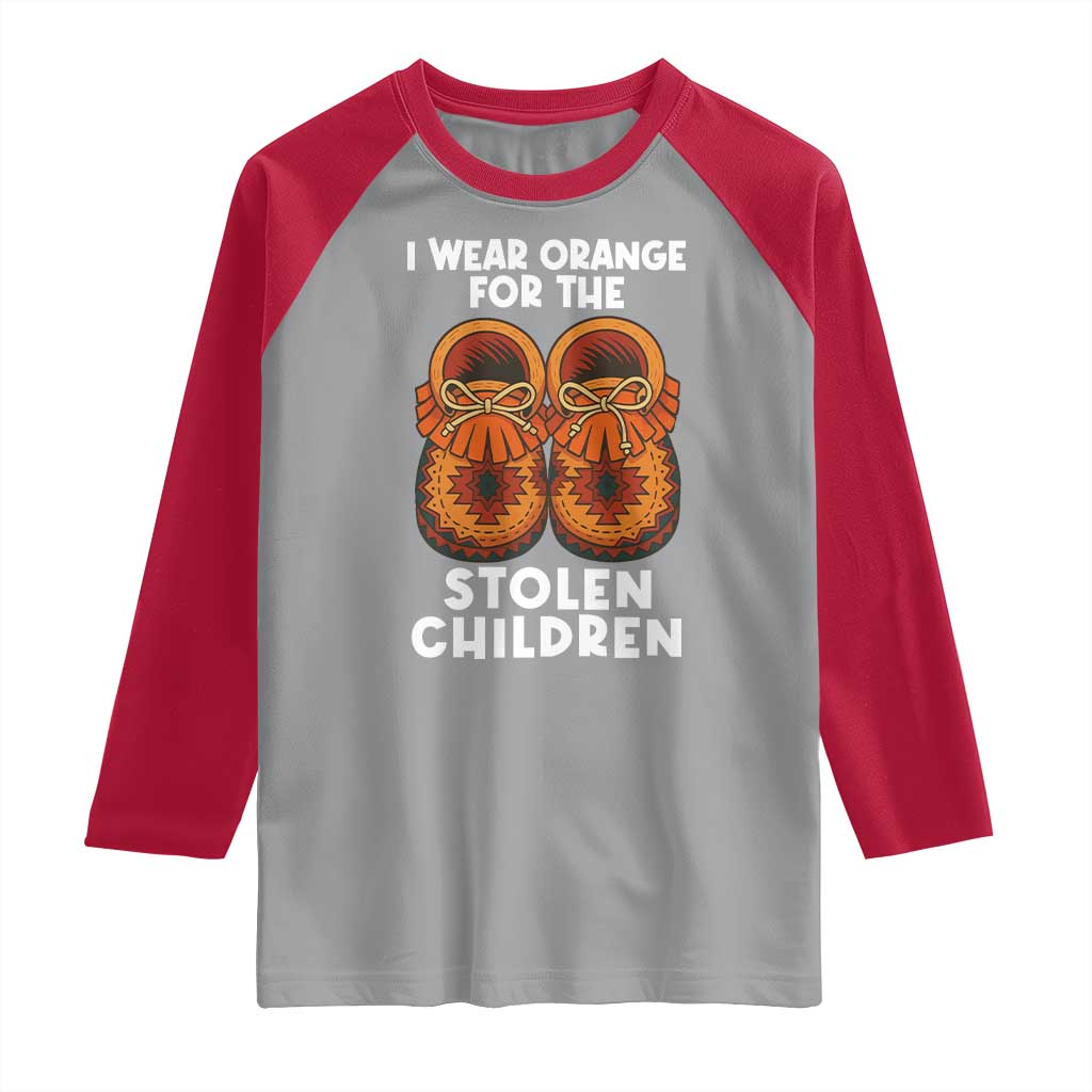I Wear Orange For Every Stolen American Native Child Raglan Shirt Orange Day - Wonder Print Shop