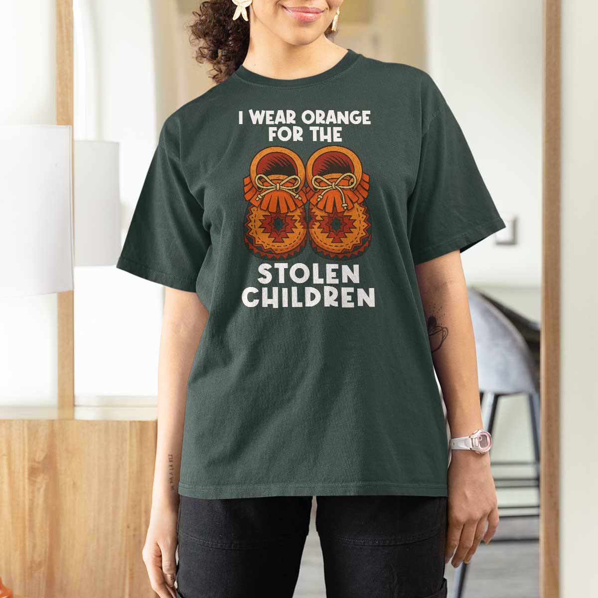 I Wear Orange For Every Stolen American Native Child T Shirt For Women Orange Day - Wonder Print Shop