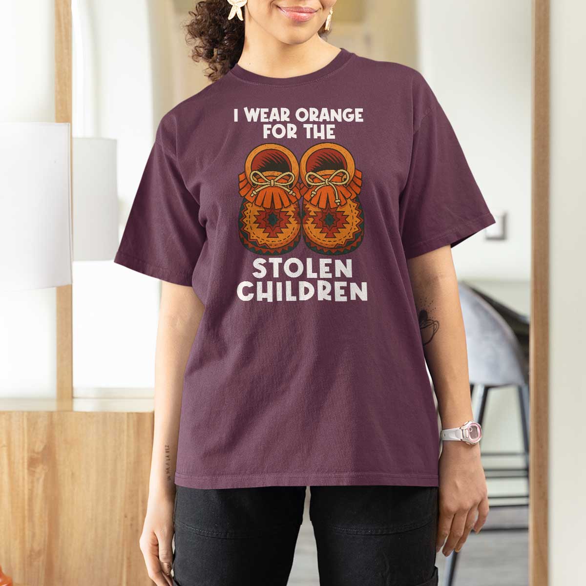 I Wear Orange For Every Stolen American Native Child T Shirt For Women Orange Day - Wonder Print Shop