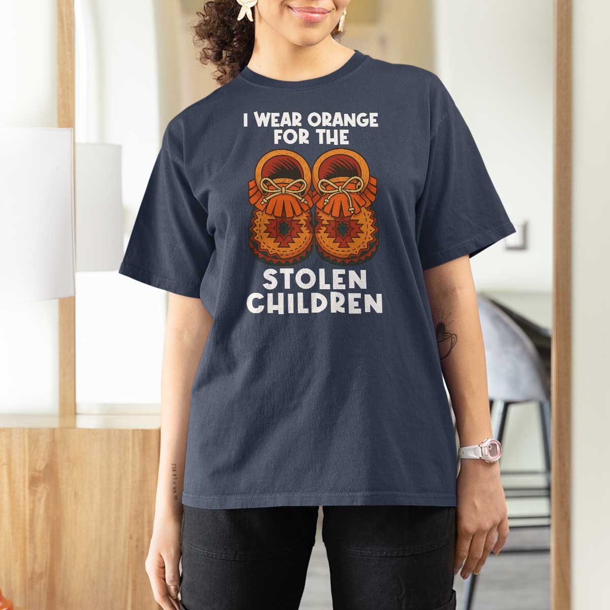 I Wear Orange For Every Stolen American Native Child T Shirt For Women Orange Day - Wonder Print Shop