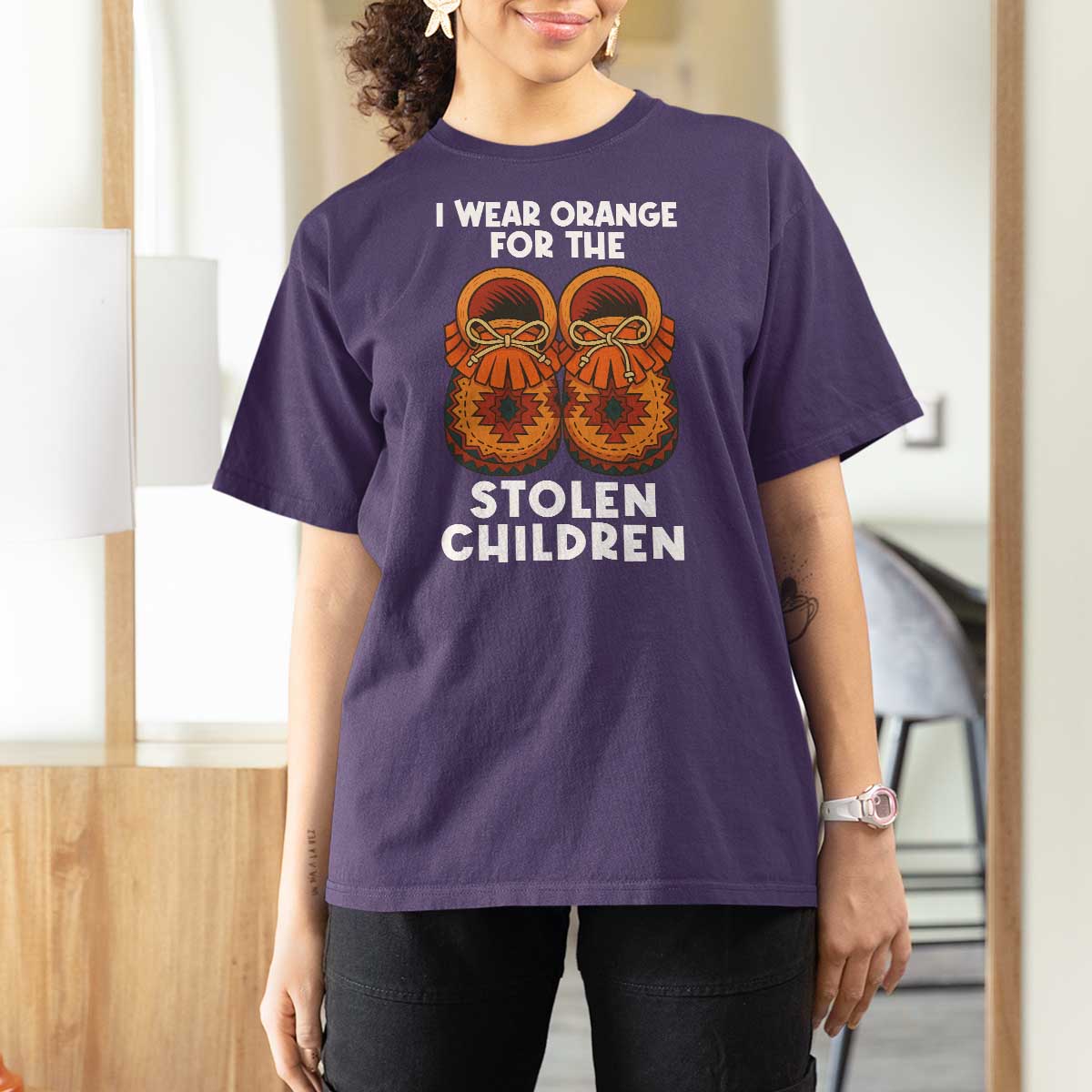 I Wear Orange For Every Stolen American Native Child T Shirt For Women Orange Day - Wonder Print Shop