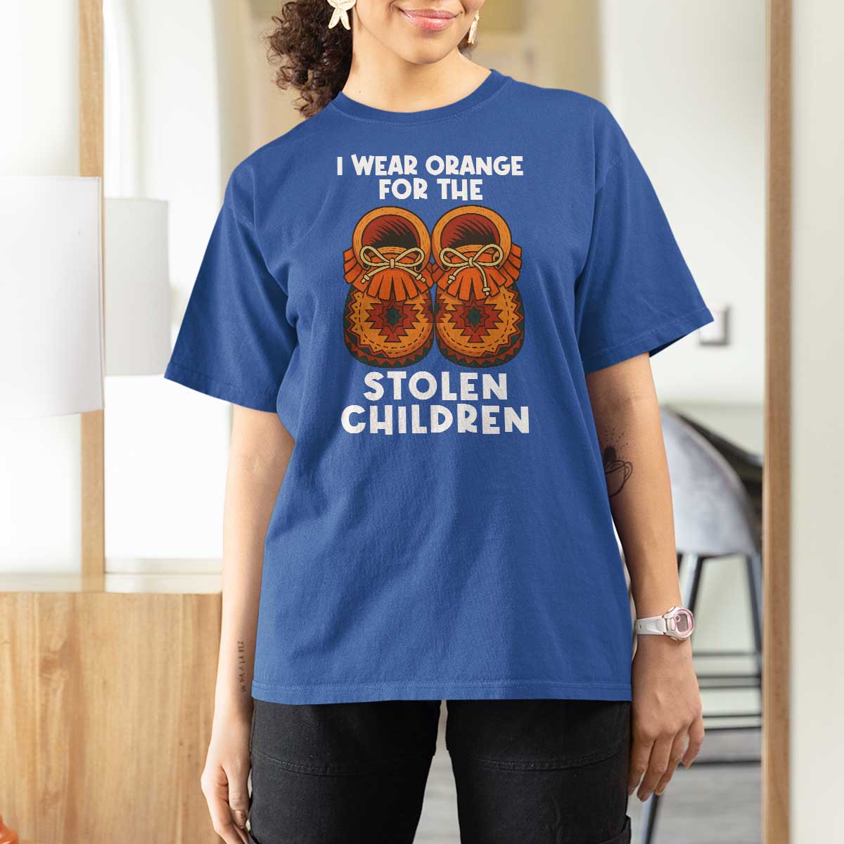 I Wear Orange For Every Stolen American Native Child T Shirt For Women Orange Day - Wonder Print Shop