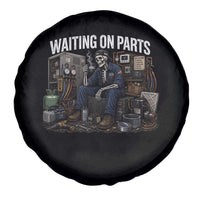 Waiting On Parts HVAC Tech Skeleton Funny Mechanic Graphic Spare Tire Cover