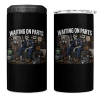 Waiting On Parts HVAC Tech Skeleton Funny Mechanic Graphic 4 in 1 Can Cooler Tumbler