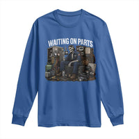 Waiting On Parts HVAC Tech Skeleton Funny Mechanic Graphic Long Sleeve Shirt