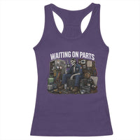 Waiting On Parts HVAC Tech Skeleton Funny Mechanic Graphic Racerback Tank Top