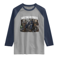 Waiting On Parts HVAC Tech Skeleton Funny Mechanic Graphic Raglan Shirt