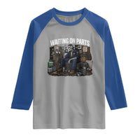 Waiting On Parts HVAC Tech Skeleton Funny Mechanic Graphic Raglan Shirt