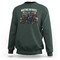 Waiting On Parts HVAC Tech Skeleton Funny Mechanic Graphic Sweatshirt
