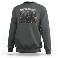Waiting On Parts HVAC Tech Skeleton Funny Mechanic Graphic Sweatshirt