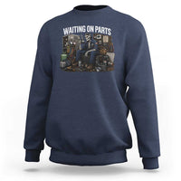 Waiting On Parts HVAC Tech Skeleton Funny Mechanic Graphic Sweatshirt