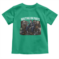 Waiting On Parts HVAC Tech Skeleton Funny Mechanic Graphic Toddler T Shirt