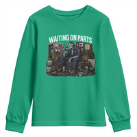 Waiting On Parts HVAC Tech Skeleton Funny Mechanic Graphic Youth Sweatshirt