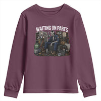 Waiting On Parts HVAC Tech Skeleton Funny Mechanic Graphic Youth Sweatshirt