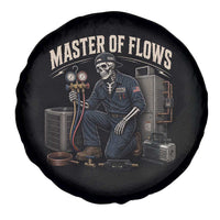 HVAC Tech Skeleton Mechanic Spare Tire Cover Master Of Flows Vintage Distressed Graphic
