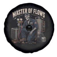 HVAC Tech Skeleton Mechanic Spare Tire Cover Master Of Flows Vintage Distressed Graphic
