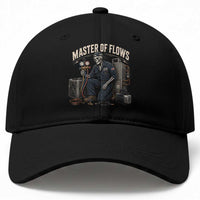 HVAC Tech Skeleton Mechanic Baseball Cap Master Of Flows Vintage Distressed Graphic