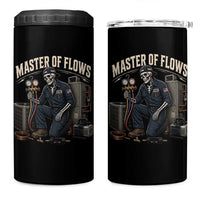HVAC Tech Skeleton Mechanic 4 in 1 Can Cooler Tumbler Master Of Flows Vintage Distressed Graphic