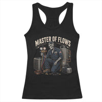 HVAC Tech Skeleton Mechanic Racerback Tank Top Master Of Flows Vintage Distressed Graphic