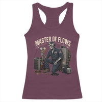 HVAC Tech Skeleton Mechanic Racerback Tank Top Master Of Flows Vintage Distressed Graphic