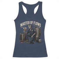 HVAC Tech Skeleton Mechanic Racerback Tank Top Master Of Flows Vintage Distressed Graphic