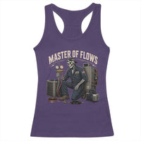 HVAC Tech Skeleton Mechanic Racerback Tank Top Master Of Flows Vintage Distressed Graphic