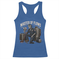 HVAC Tech Skeleton Mechanic Racerback Tank Top Master Of Flows Vintage Distressed Graphic