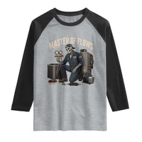 HVAC Tech Skeleton Mechanic Raglan Shirt Master Of Flows Vintage Distressed Graphic