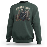 HVAC Tech Skeleton Mechanic Sweatshirt Master Of Flows Vintage Distressed Graphic