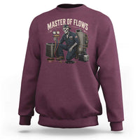 HVAC Tech Skeleton Mechanic Sweatshirt Master Of Flows Vintage Distressed Graphic