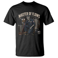 HVAC Tech Skeleton Mechanic T Shirt Master Of Flows Vintage Distressed Graphic