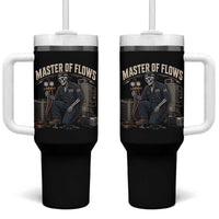 HVAC Tech Skeleton Mechanic Tumbler With Handle Master Of Flows Vintage Distressed Graphic