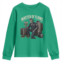 HVAC Tech Skeleton Mechanic Youth Sweatshirt Master Of Flows Vintage Distressed Graphic