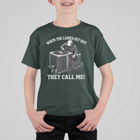 Funny HVAC Technician Graphic T Shirt For Kid When The Ladies Get Hot They Call Me