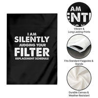 HVAC Tech Graphic Garden Flag I Am Silently Judging Your Filter Replacement Schedule