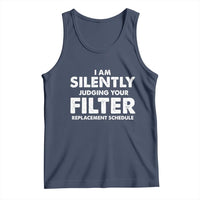 HVAC Tech Graphic Tank Top I Am Silently Judging Your Filter Replacement Schedule